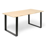 GASSAN Mesa de comedor canto vivo de madera maciza. Acabado 