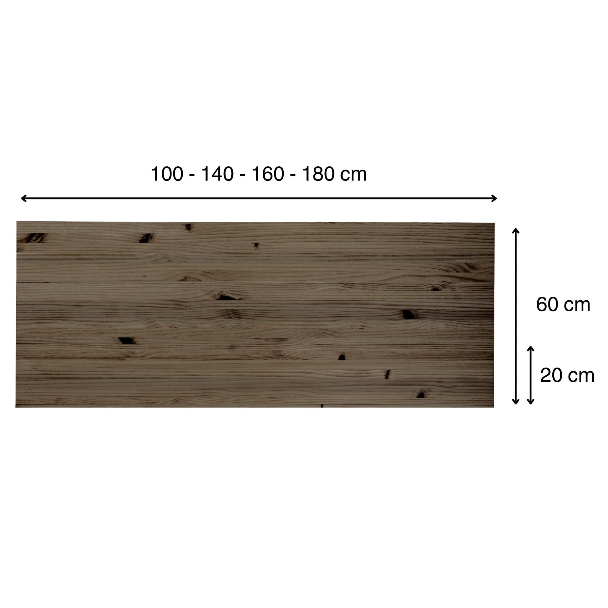 FUJI Cabecero de madera maciza. Acabado "R A W  G R A Y".