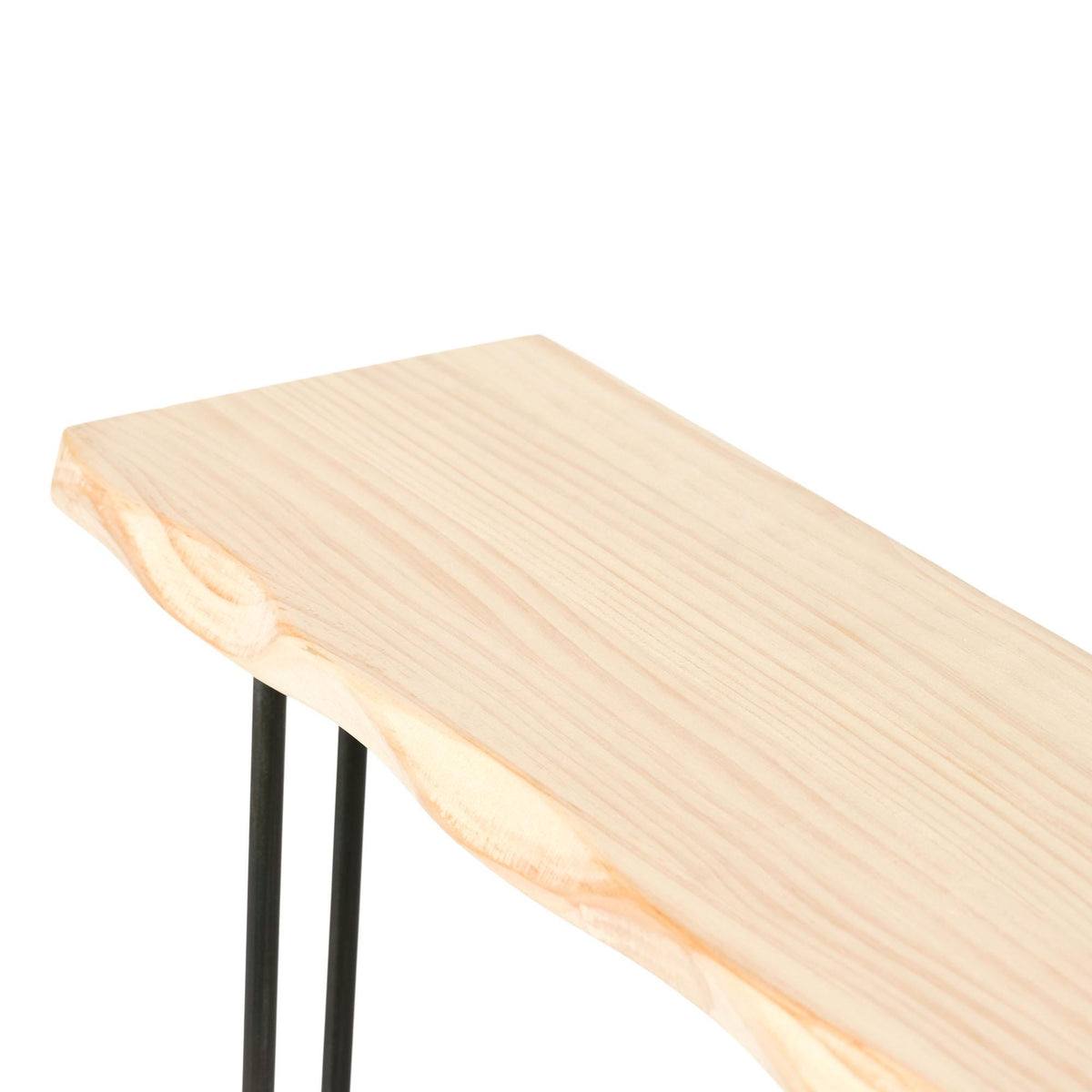 UTSUGI Console Table - Solid wood entryway table with live edge. "NATURAL" finish.