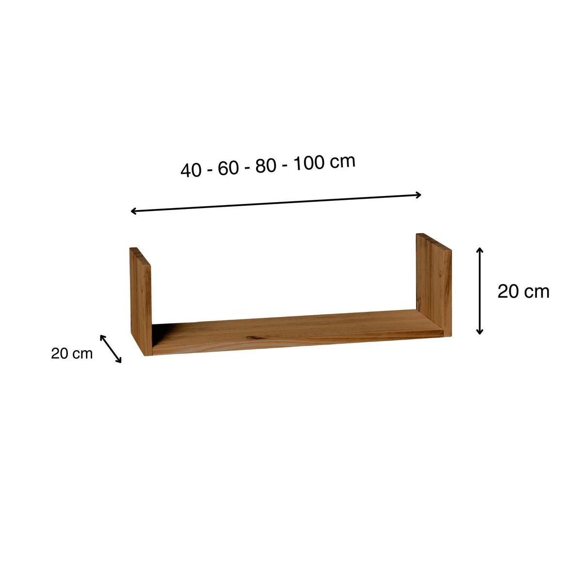 ISHIKARI Solid wood shelf. "DARK" finish.