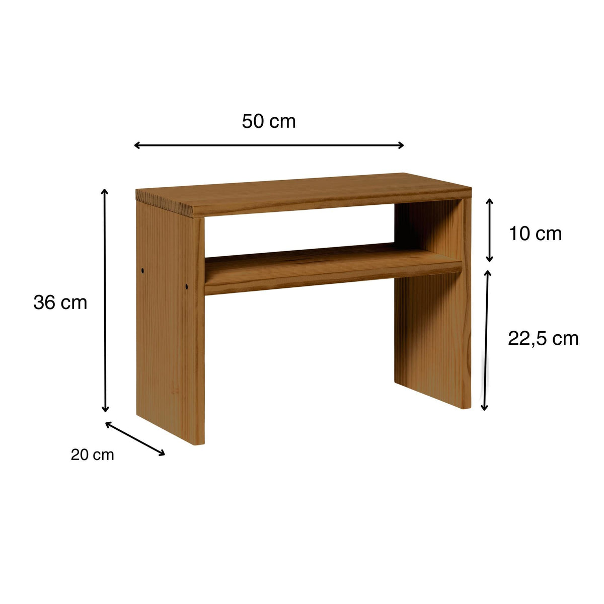 HOO Solid wood bedside table. "DARK" finish.
