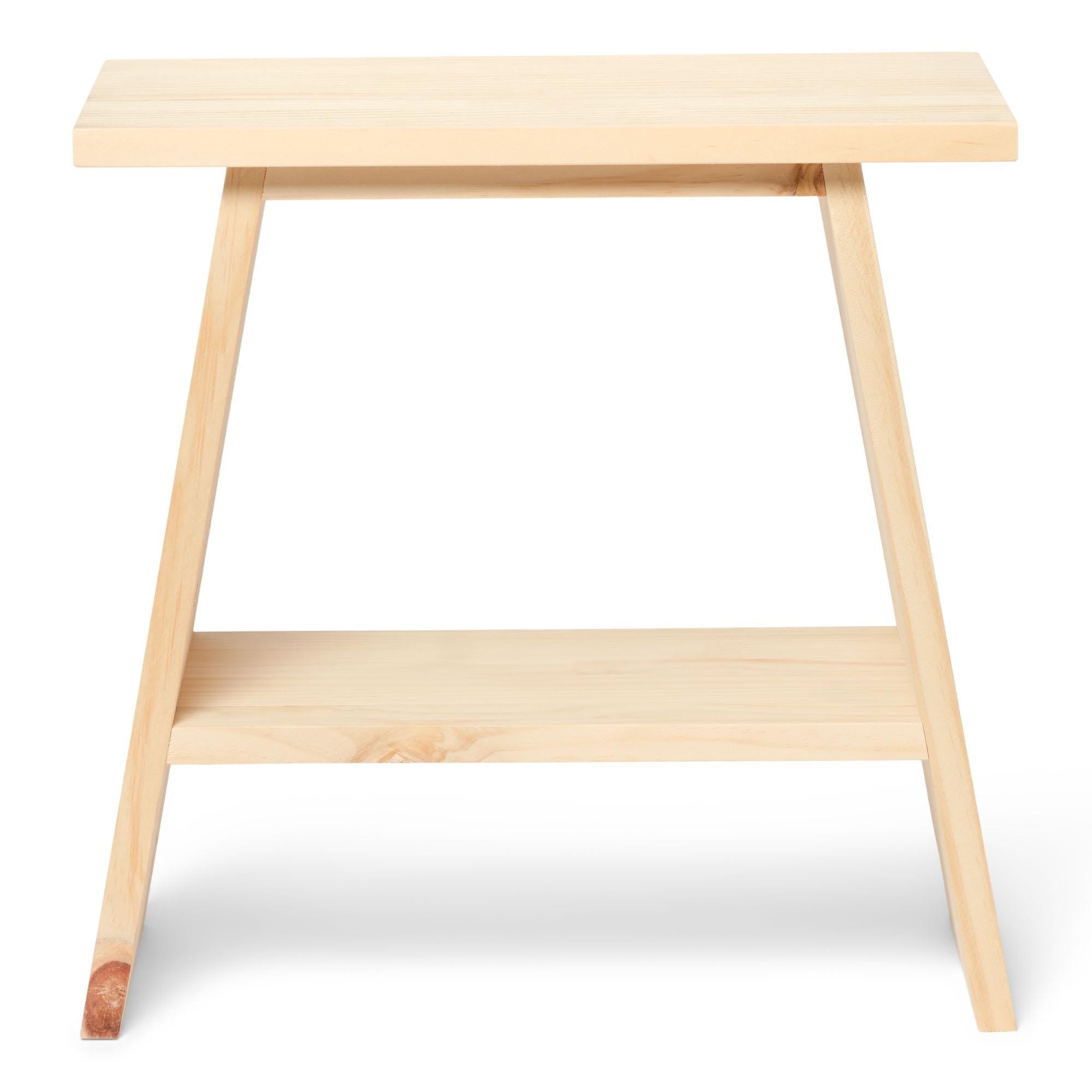 OOBAMI Mesita de noche de madera maciza. Acabado "N A T U R A L".