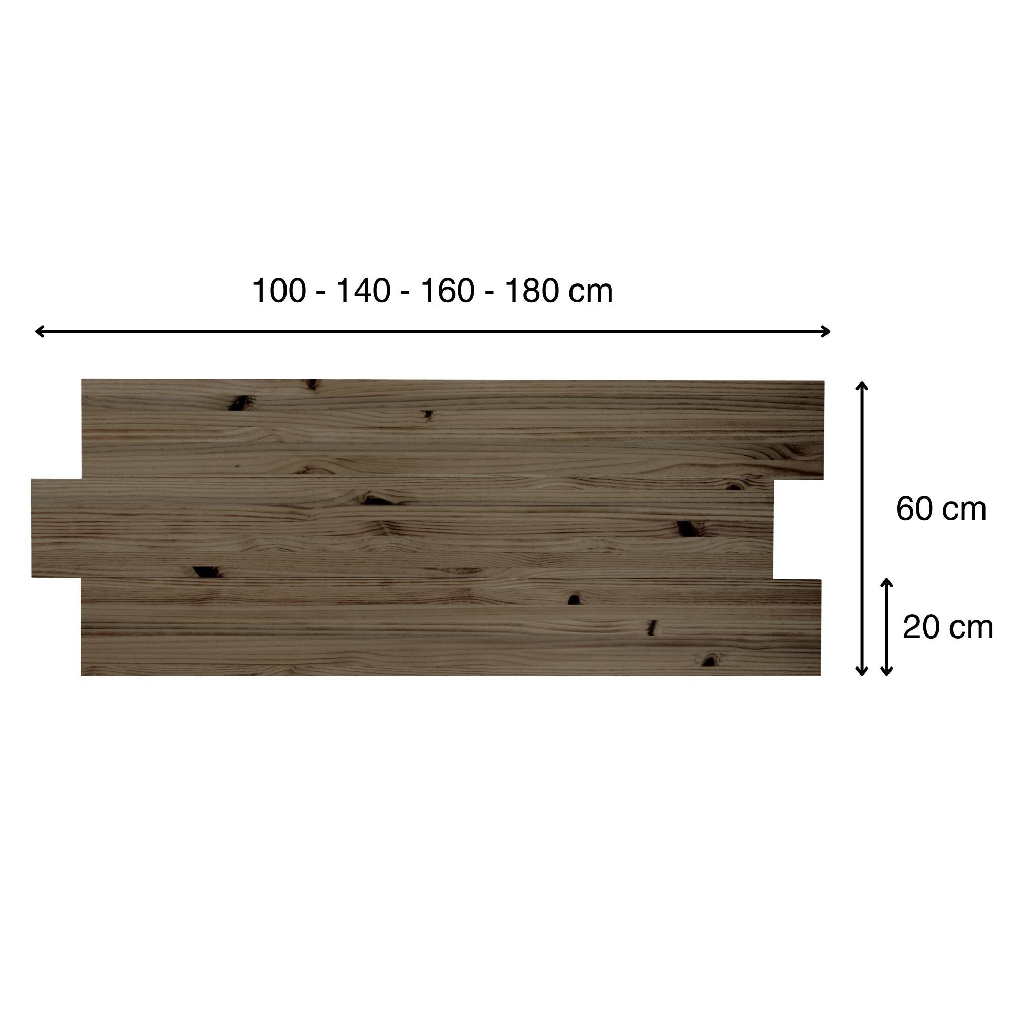 HIGASHI Cabecero de madera maciza. Acabado "R A W  G R A Y".