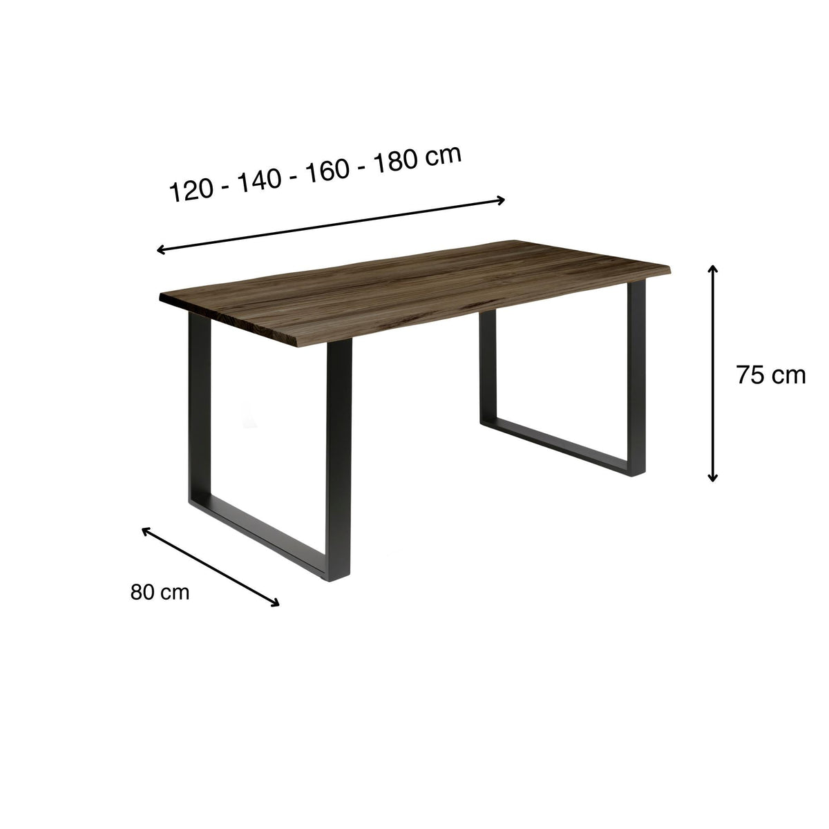 GASSAN Solid wood dining table with sharp edges. "RAWGRAY" finish.
