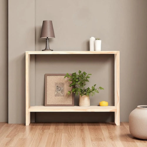 Consola de madera maciza AGANO acabado NATURAL en salón