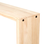 Detalle madera maciza consola AGANO acabado NATURAL