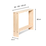 Medidas consola madera maciza AGANO 80 100 120 cm