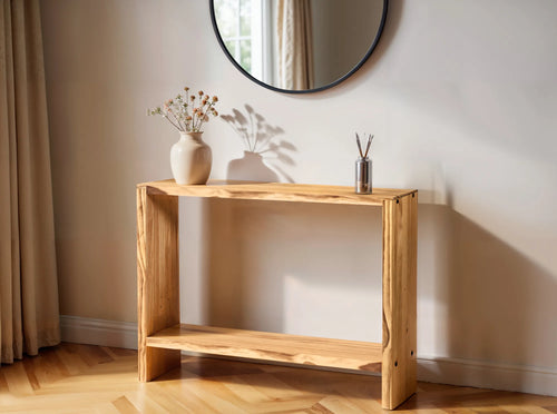Consola de madera maciza para recibidor AGANO acabado OAK