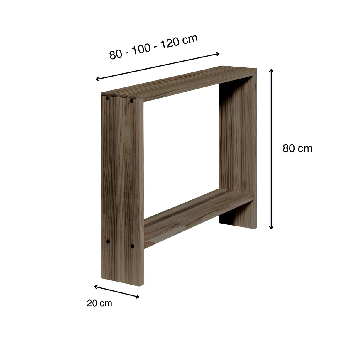 Medidas consola madera maciza AGANO 80 100 120 cm