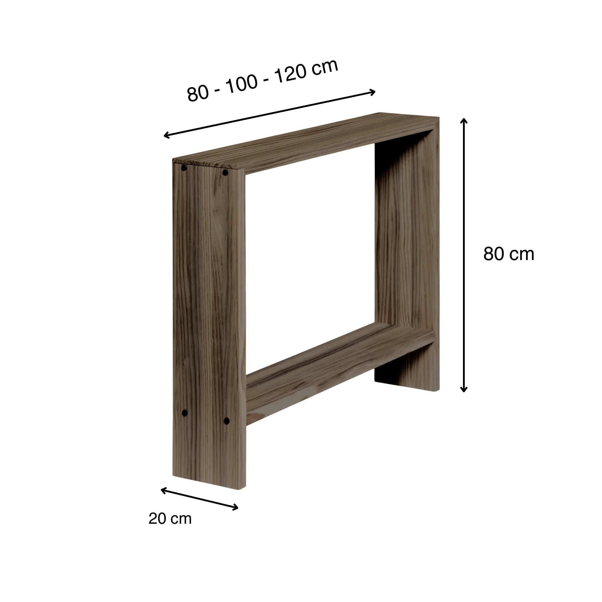 Medidas consola madera maciza AGANO 80 100 120 cm