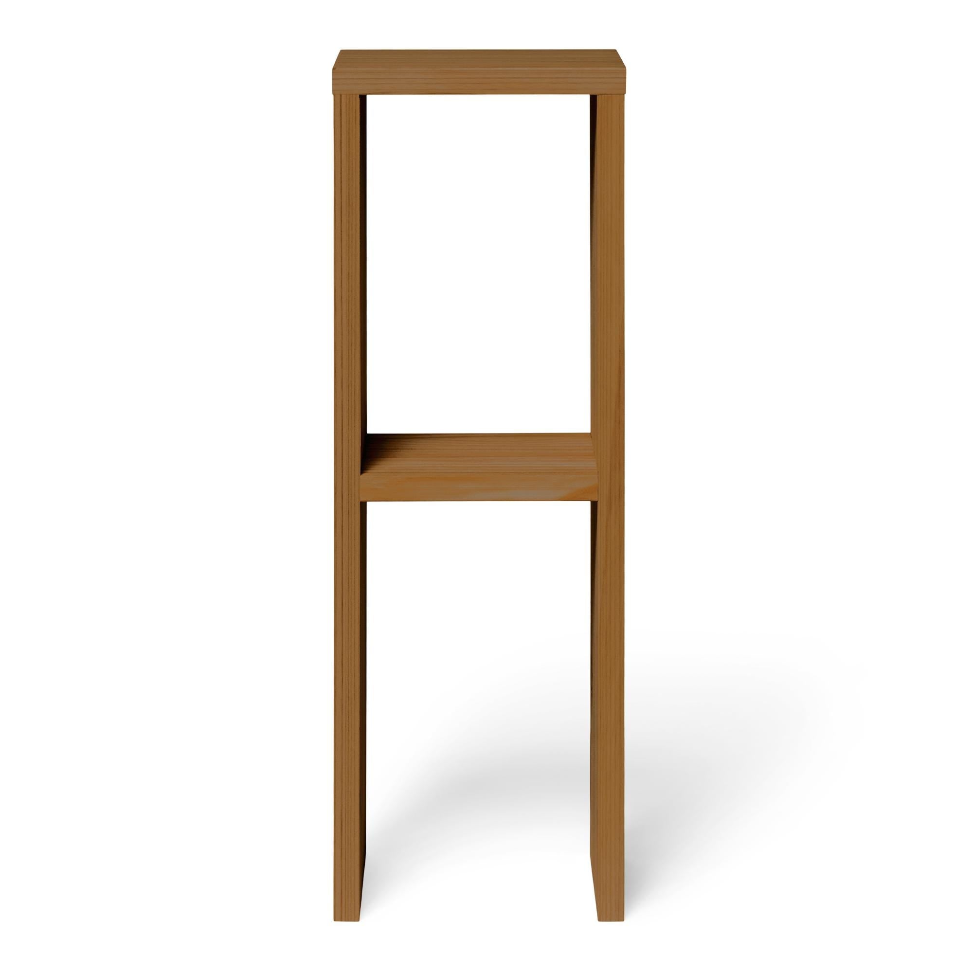 IWAKI Mesita de noche de madera maciza. Acabado "D A R K".