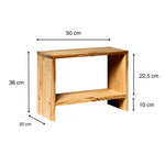 AKAISHI Table de nuit en bois massif. Acabado 
