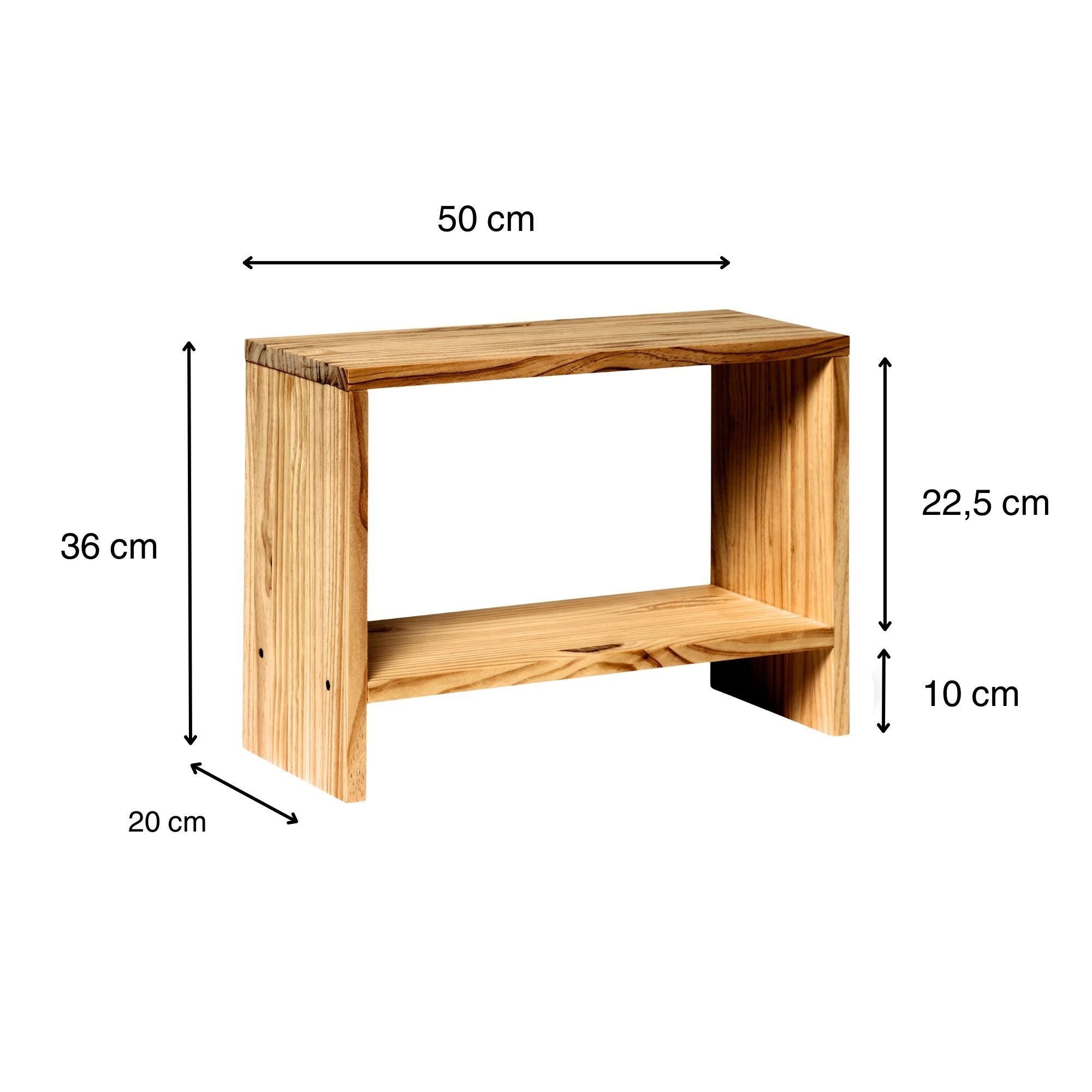 AKAISHI Mesita de noche de madera maciza. Acabado "O A K".