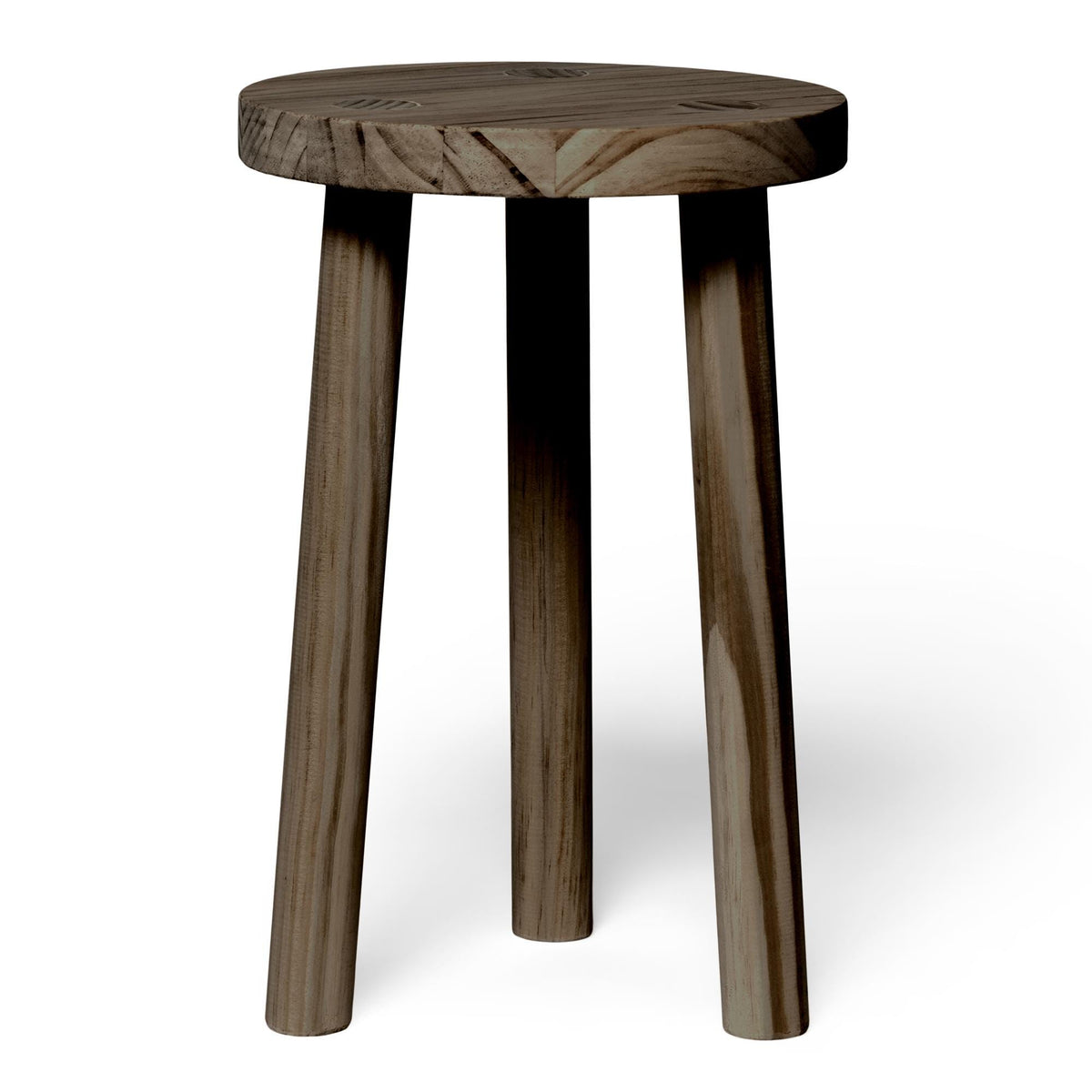 KARASAWA Stool - Solid wood bedside table. "RAWGRAY" finish.