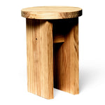 NORIKURA Taburete - Mesita de noche de madera maciza. Acabado 