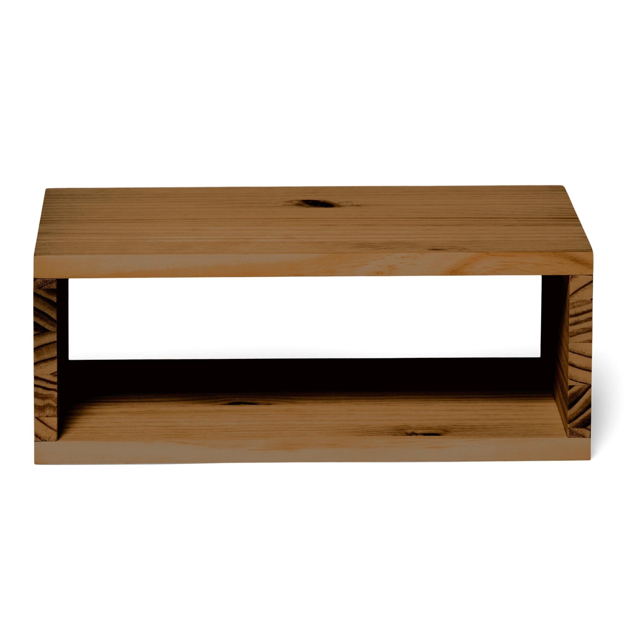 KINPU Mesita de noche flotante de madera maciza. Acabado "D A R K".