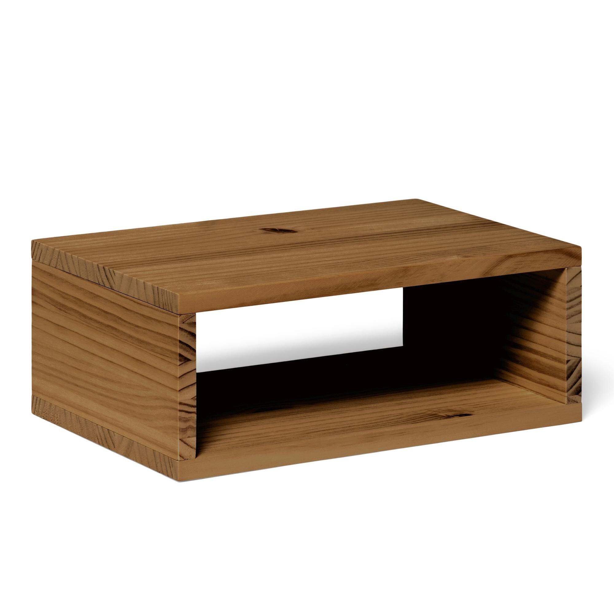 KINPU Mesita de noche flotante de madera maciza. Acabado "D A R K".