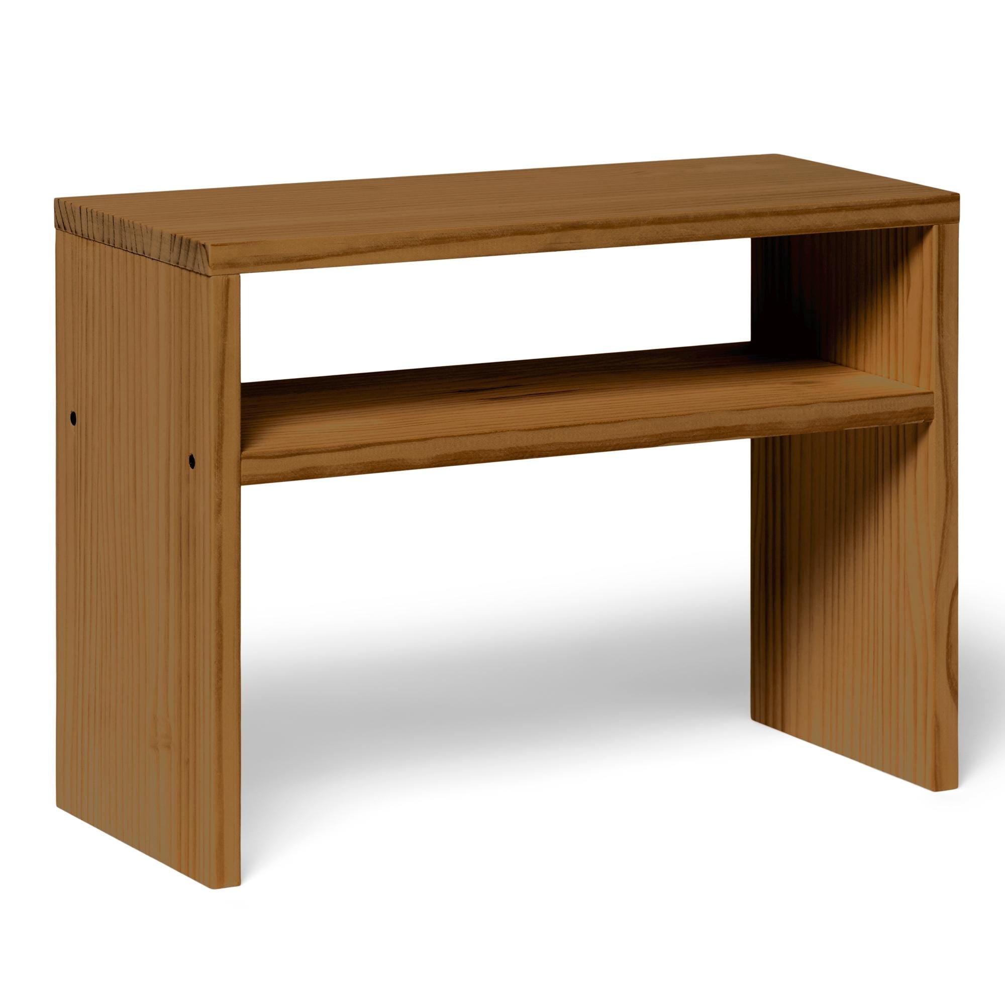 HOO Mesita de noche de madera maciza. Acabado "D A R K".