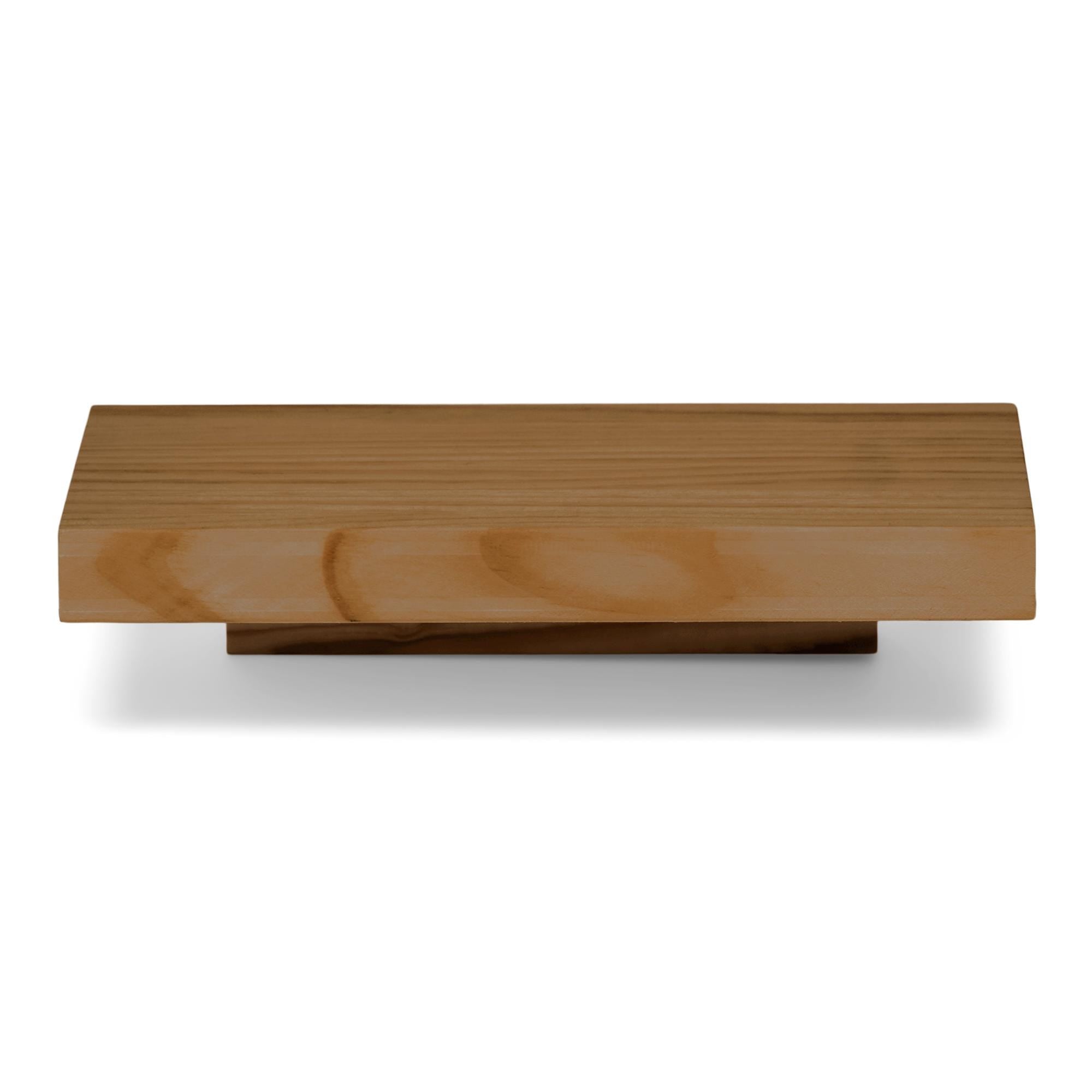 ONTAKE Mesita de noche flotante de madera maciza. Acabado "D A R K".