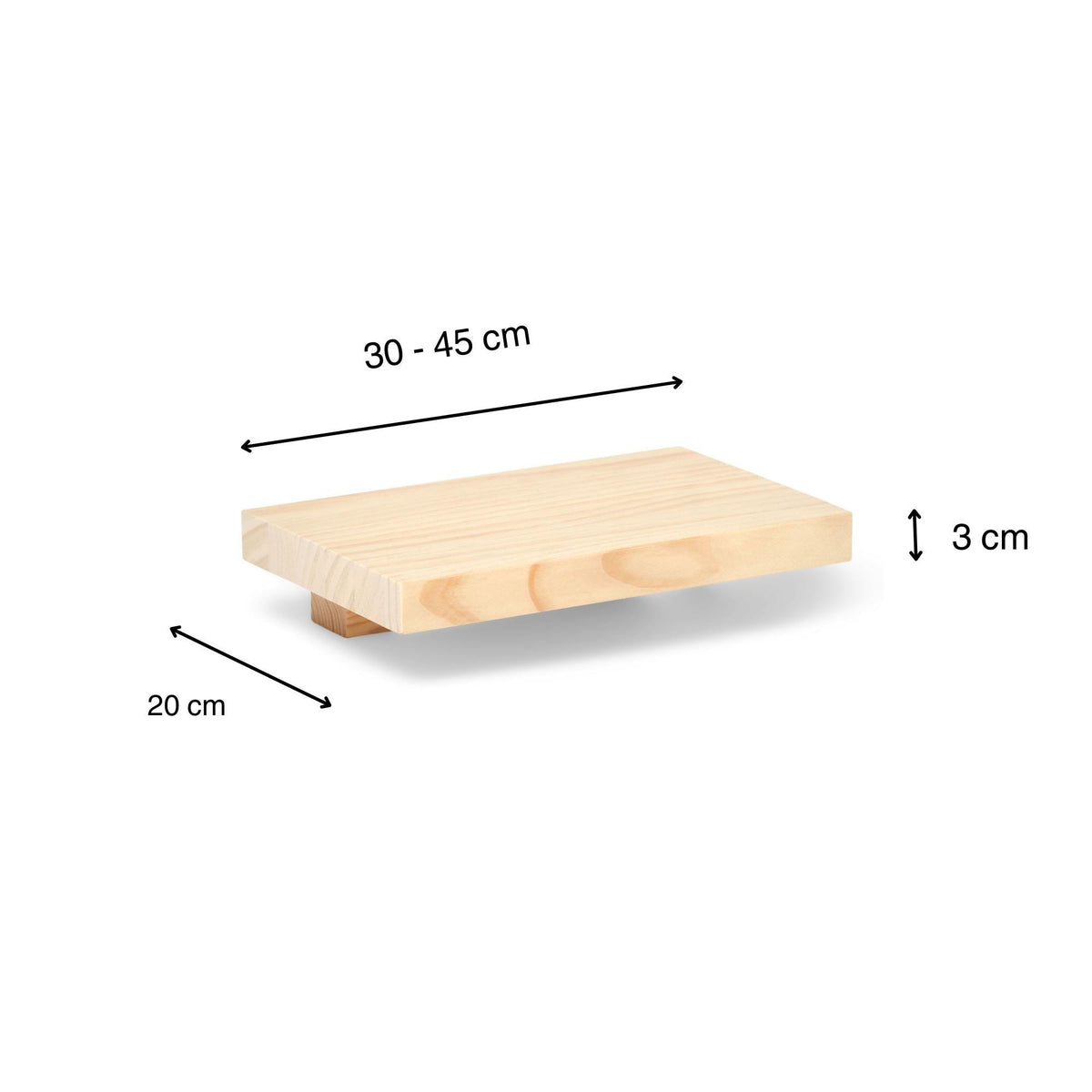 ONTAKE Floating bedside table in solid wood. "NATURAL" finish.