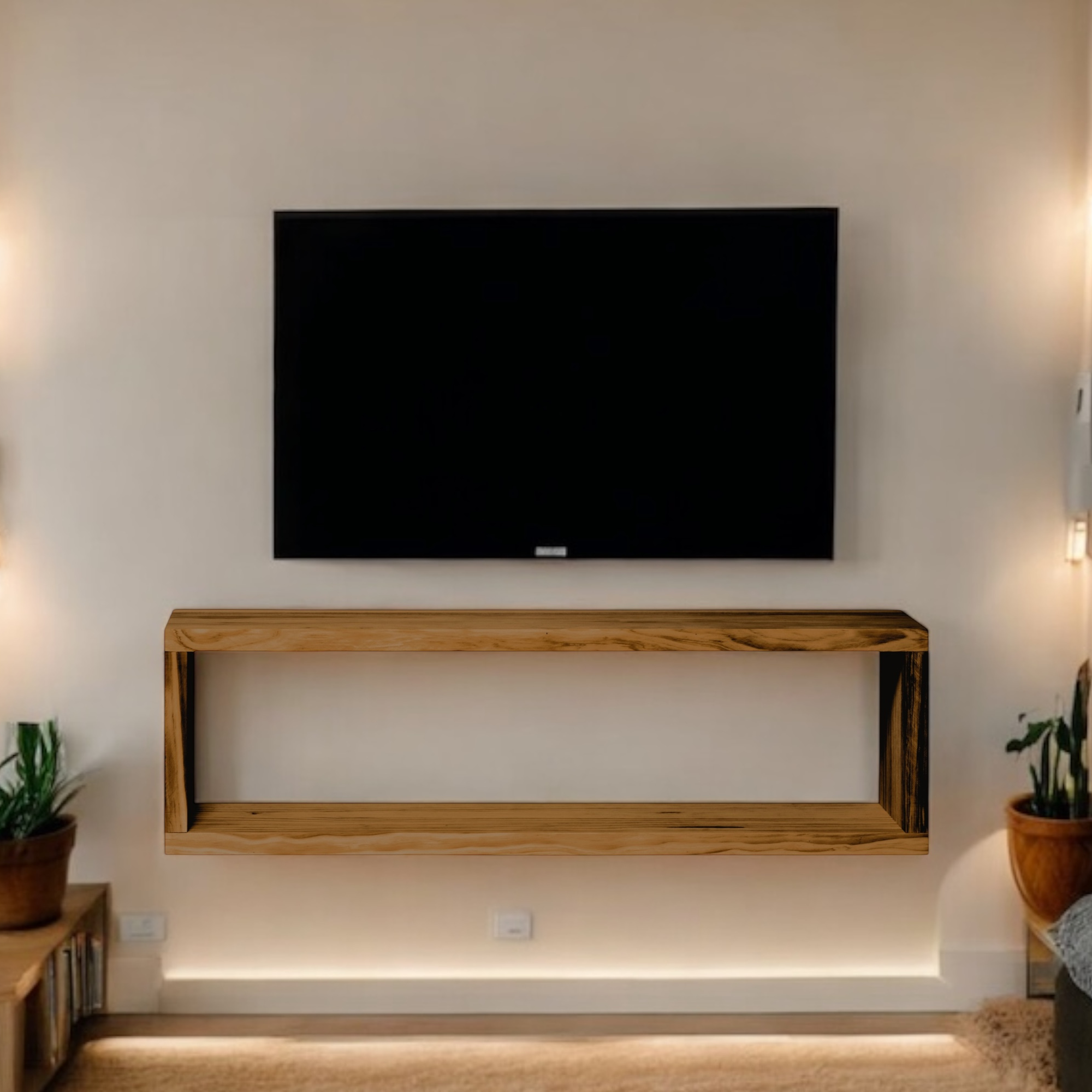 MIUNE Mueble para TV de madera maciza. Acabado "D A R K".