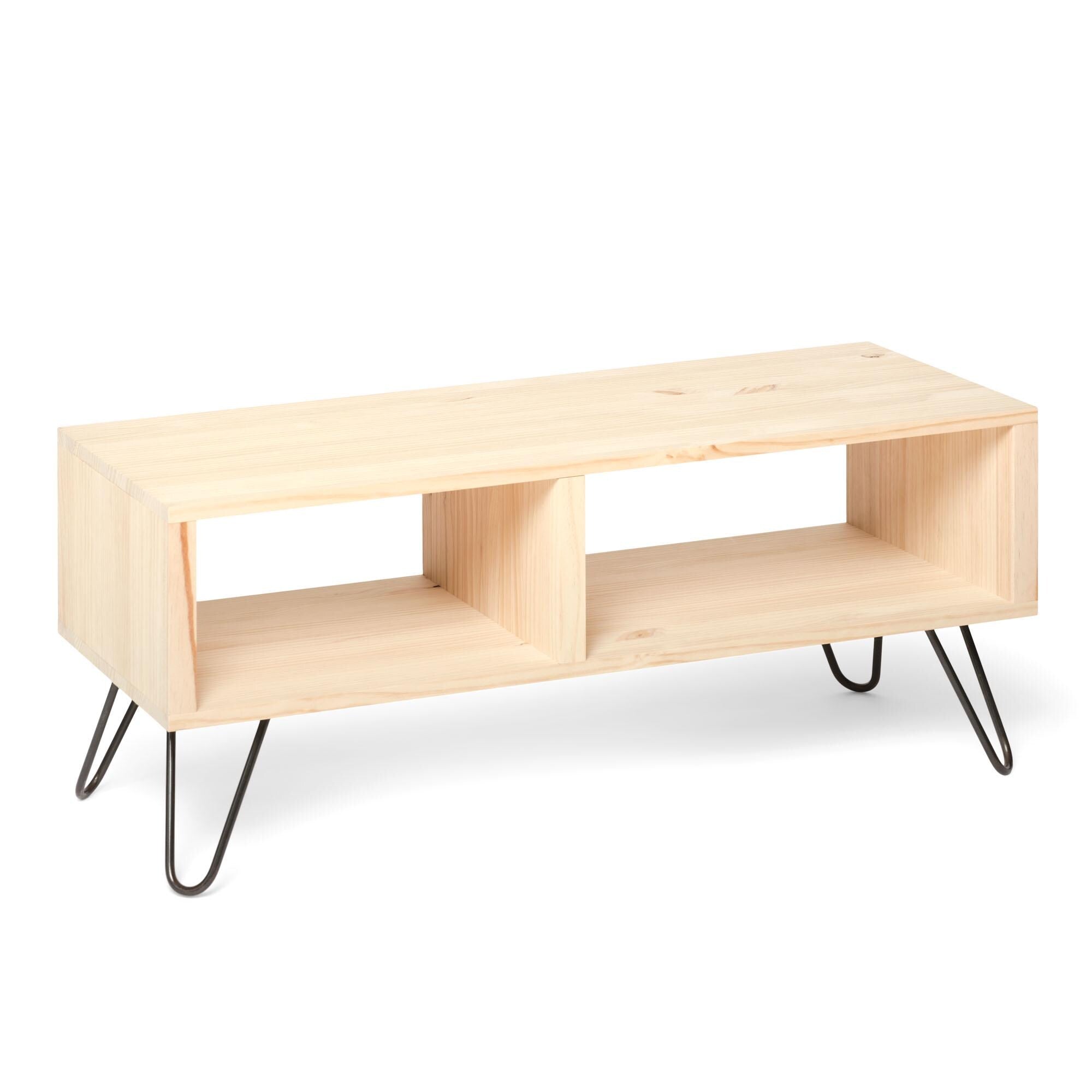 HIRA Mueble para TV de madera maciza. Acabado "N A T U R A L".