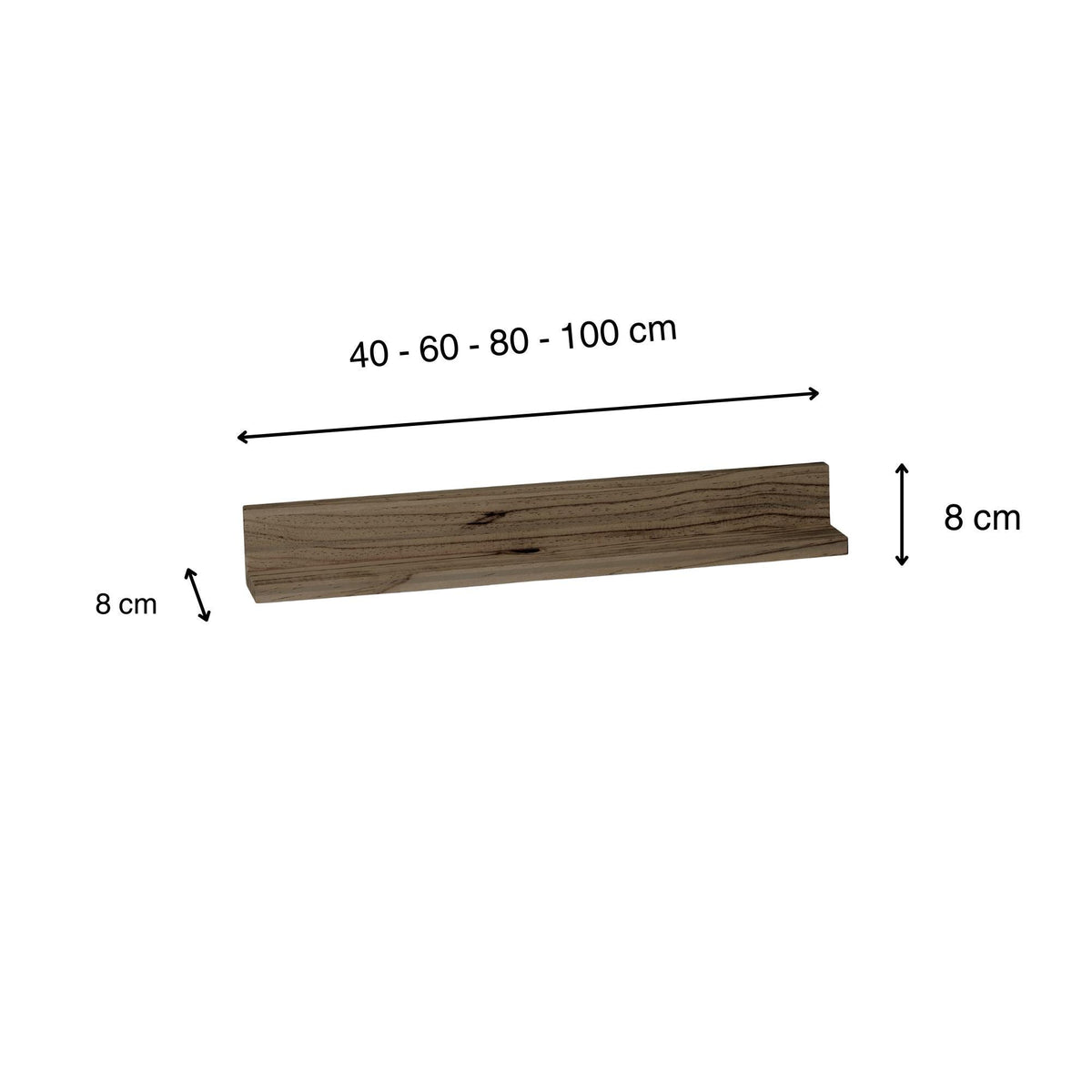 TATE Solid wood shelf. "RAWGRAY" finish.