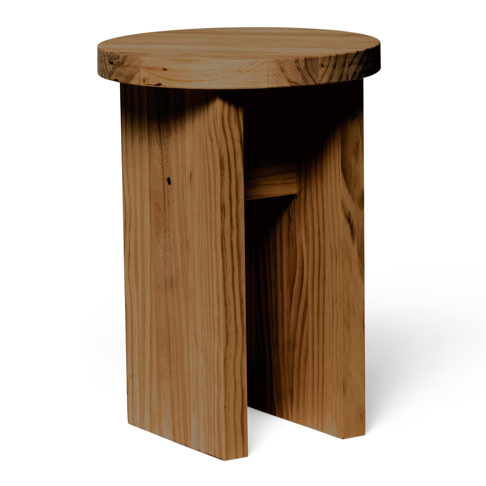 NORIKURA Taburete - Mesita de noche de madera maciza. Acabado "D A R K".