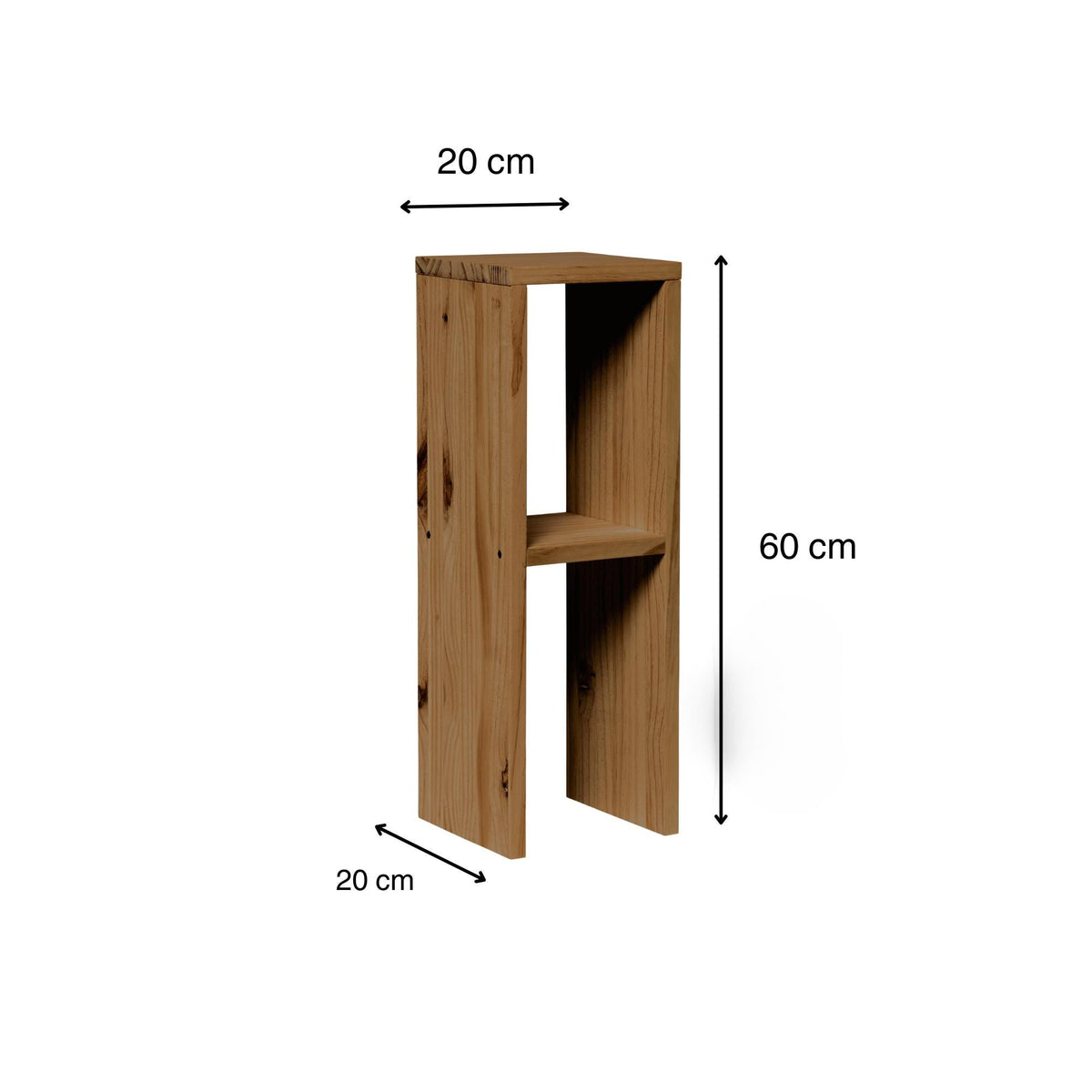 IWAKI Solid wood bedside table. "DARK" finish.