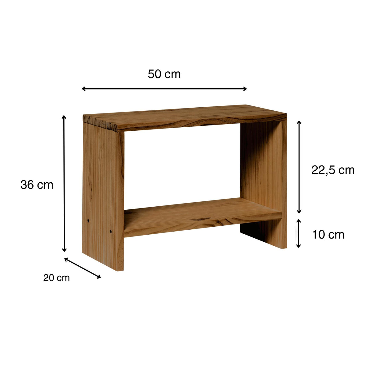 AKAISHI Solid wood bedside table. "DARK" finish.