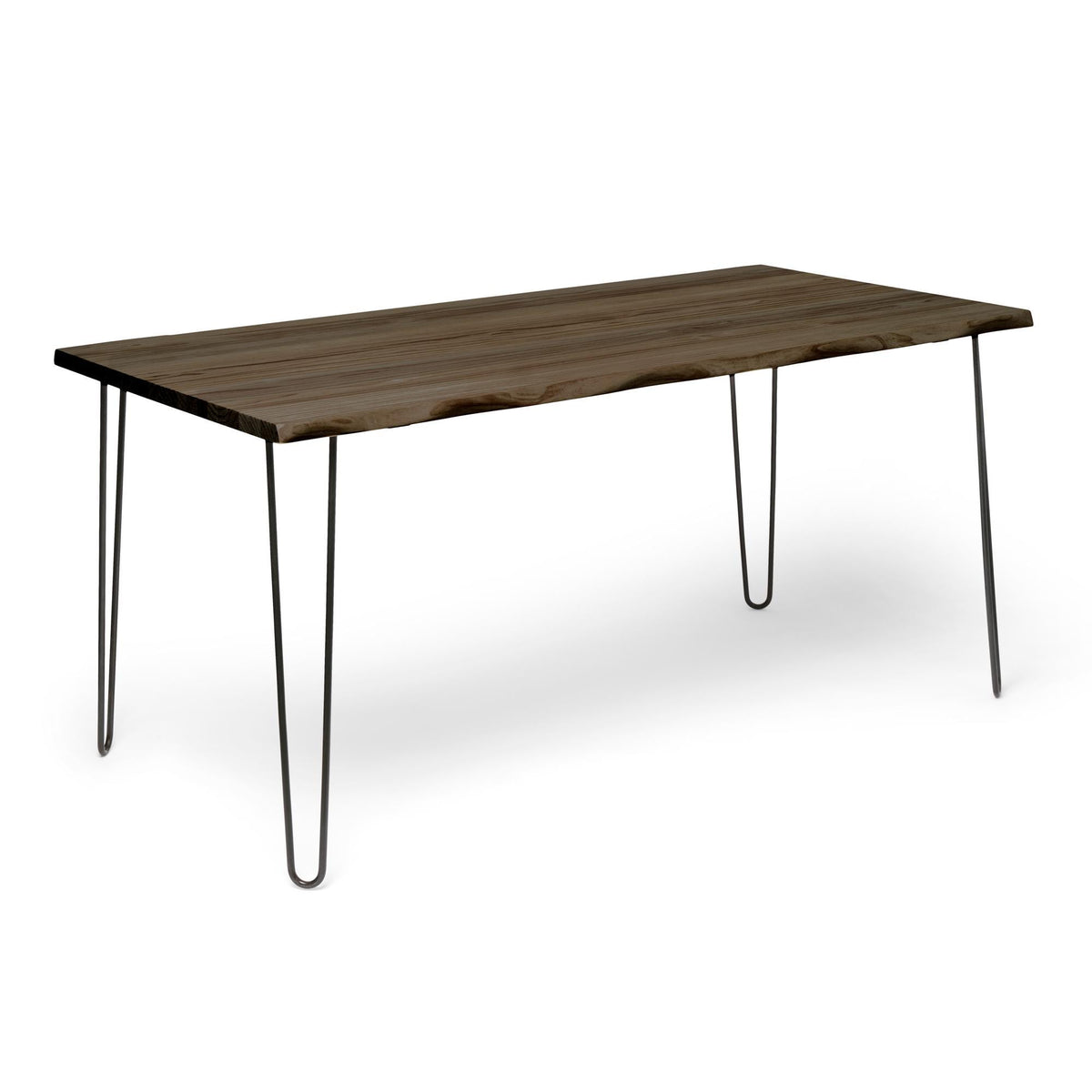 SHIOMI Solid wood dining table with live edge. "RAWGRAY" finish.