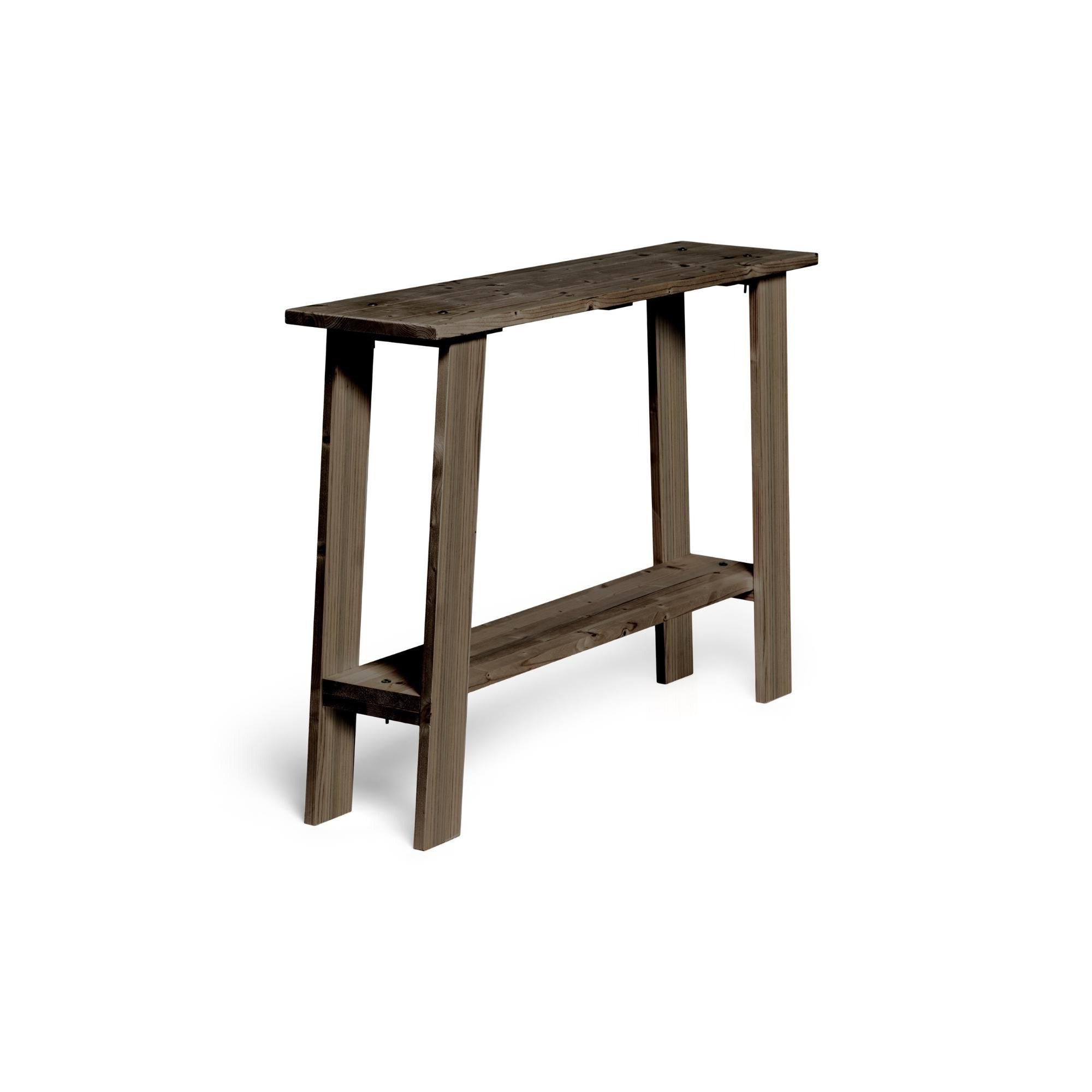 NASU Consola - Recibidor de madera maciza. Acabado "R A W  G R A Y".