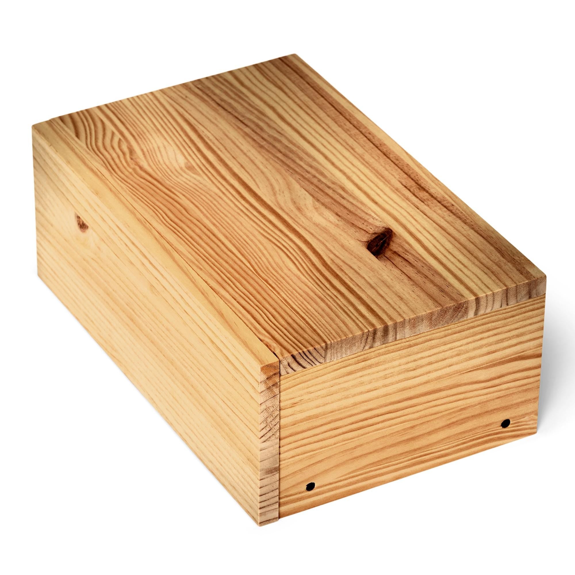 TONE Mesita de noche flotante de madera maciza con cajón. Acabado "O A K".