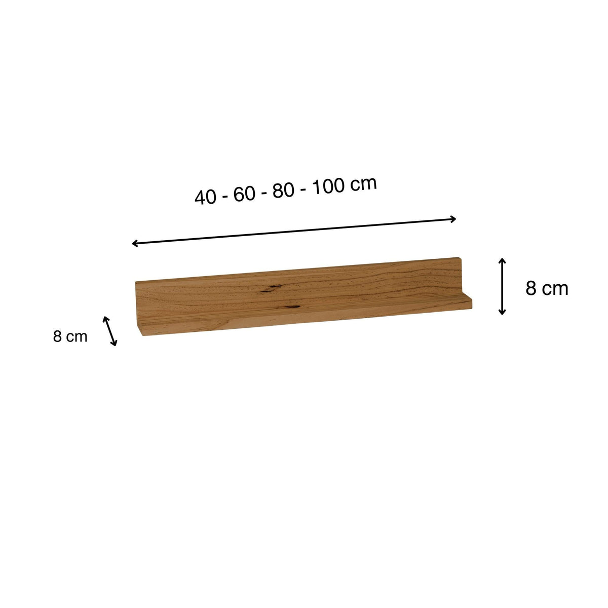 TATE Solid wood shelf. "DARK" finish.