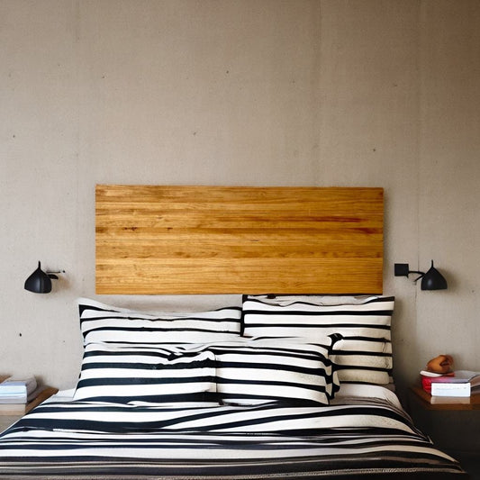 Cabecero de madera | Altura 60 cm | Acabado "ROBLE" | Hiyori - Hecho a mano con madera maciza - Perfecto para el dormitorio