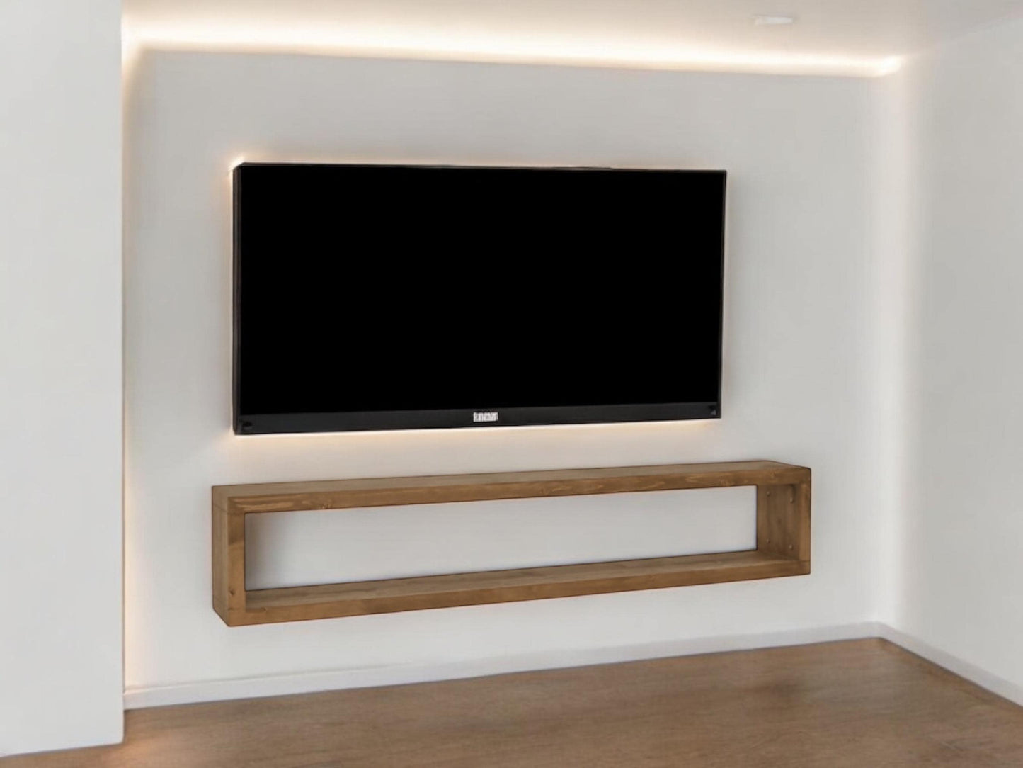 Mueble de TV | Mueble multimedia | Soporte de TV de diseño moderno | Acabado "OSCURO" | Miune. Hecho a mano con madera maciza - Perfecto para la sala de estar.