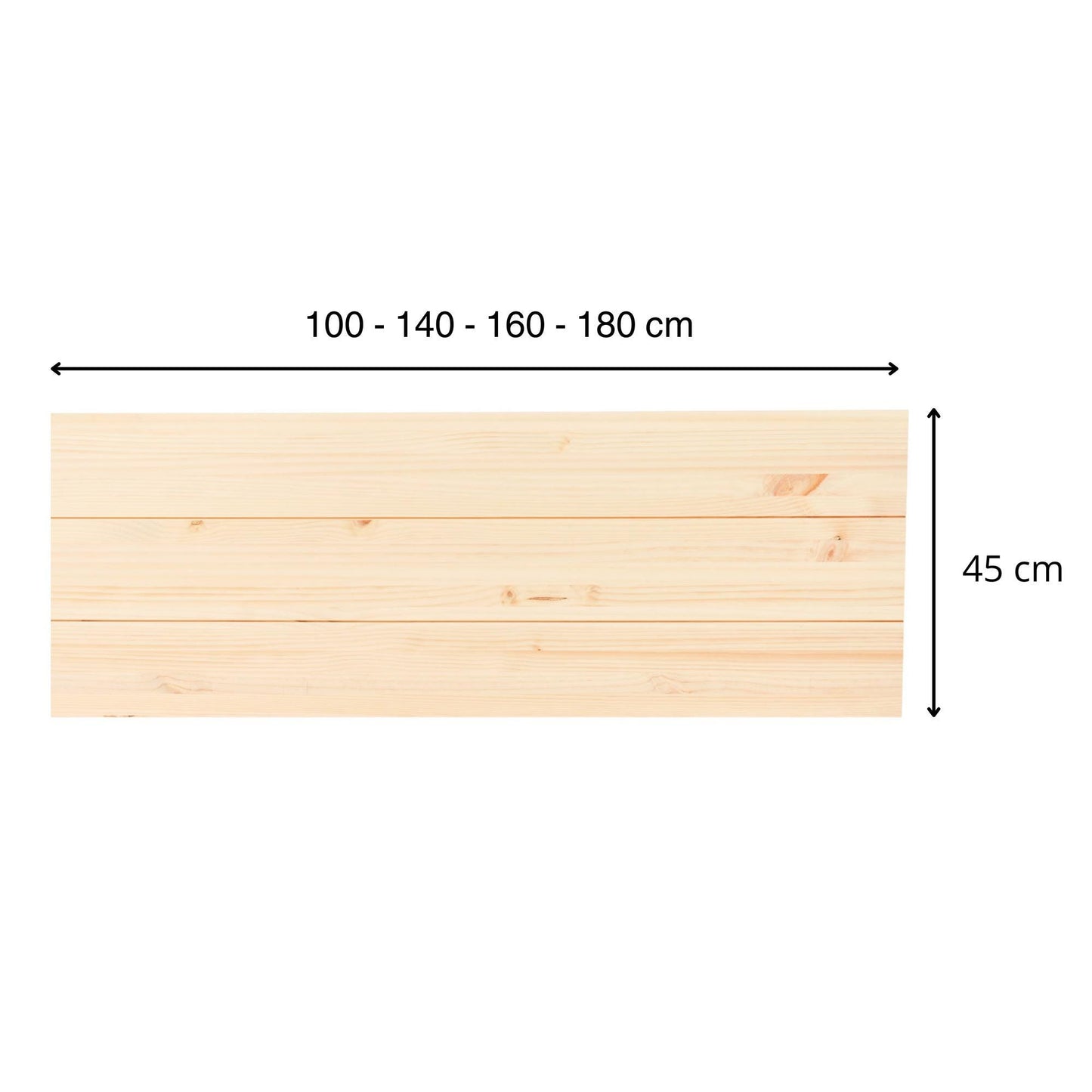 Cabecero de madera | Altura 45 cm | Acabado "NATURAL" | Hiyori - Hecho a mano con madera maciza - Perfecto para el dormitorio