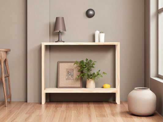Recibidor, Consola de Entrada, Mesa Consola, Aparador | Agano - Acabado "NATURAL". Hecho a mano con madera maciza - Perfecto para el hogar y la entrada.