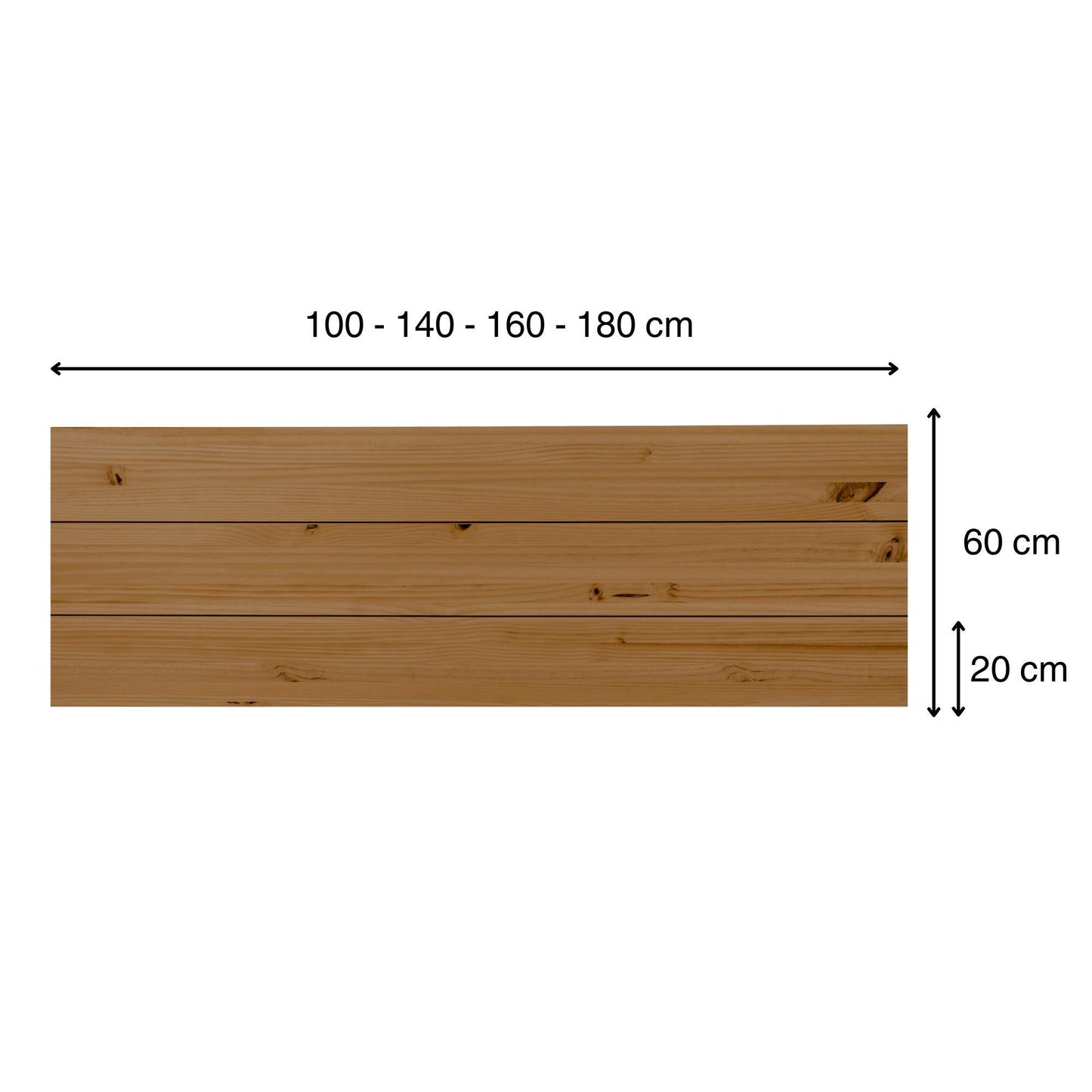 Cabecero de madera | Altura 60 cm | Acabado "OSCURO" | Hiyori - Hecho a mano con madera maciza - Perfecto para el dormitorio
