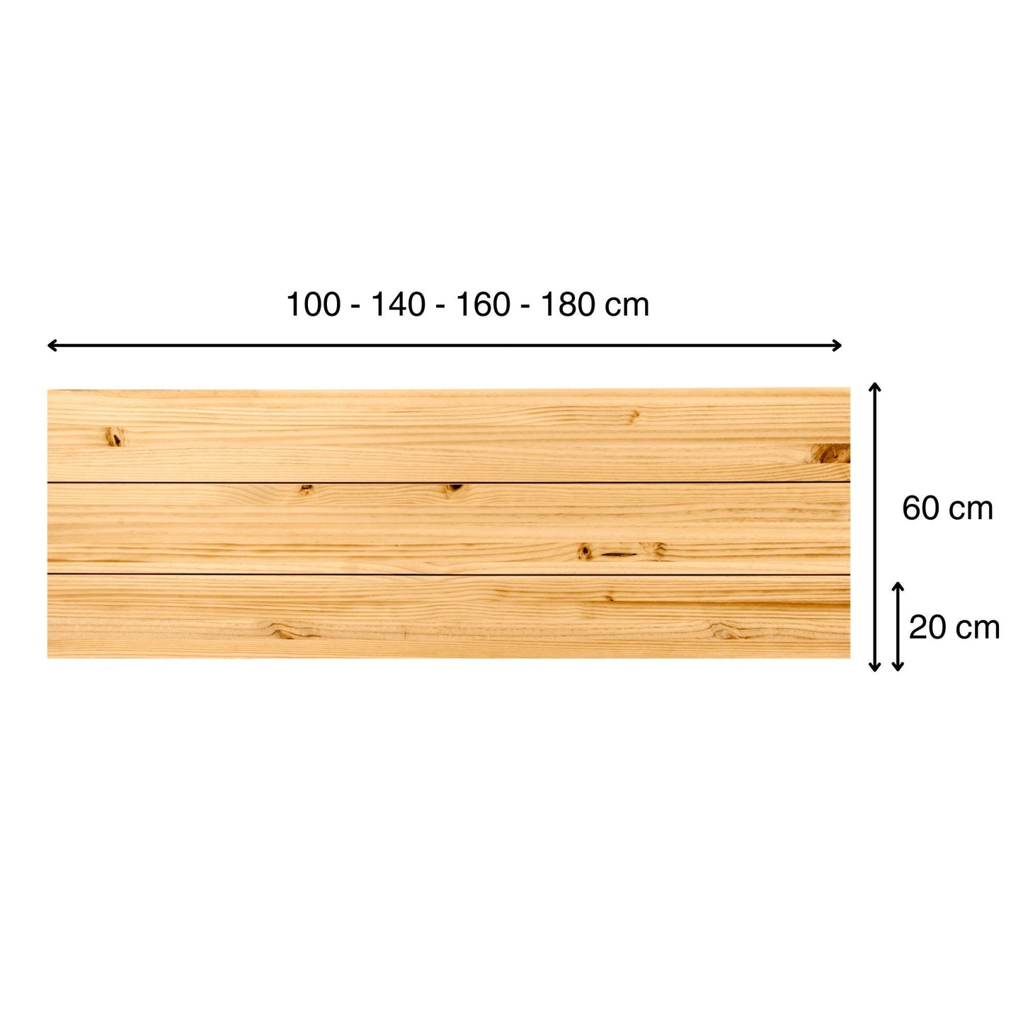 Cabecero de madera | Altura 60 cm | Acabado "ROBLE" | Hiyori - Hecho a mano con madera maciza - Perfecto para el dormitorio