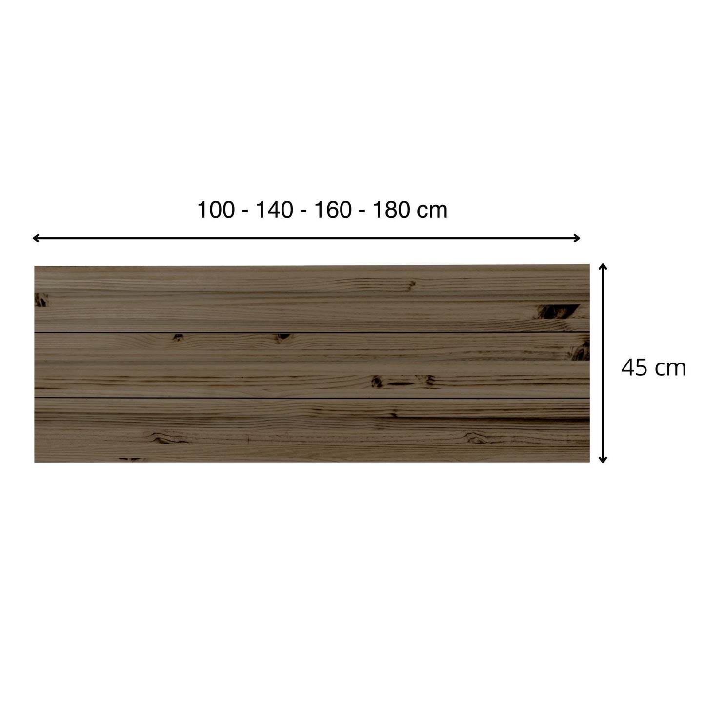 Cabecero de madera | Altura 45 cm | Acabado "RAWGRAY" | Hiyori - Hecho a mano con madera maciza - Perfecto para el dormitorio