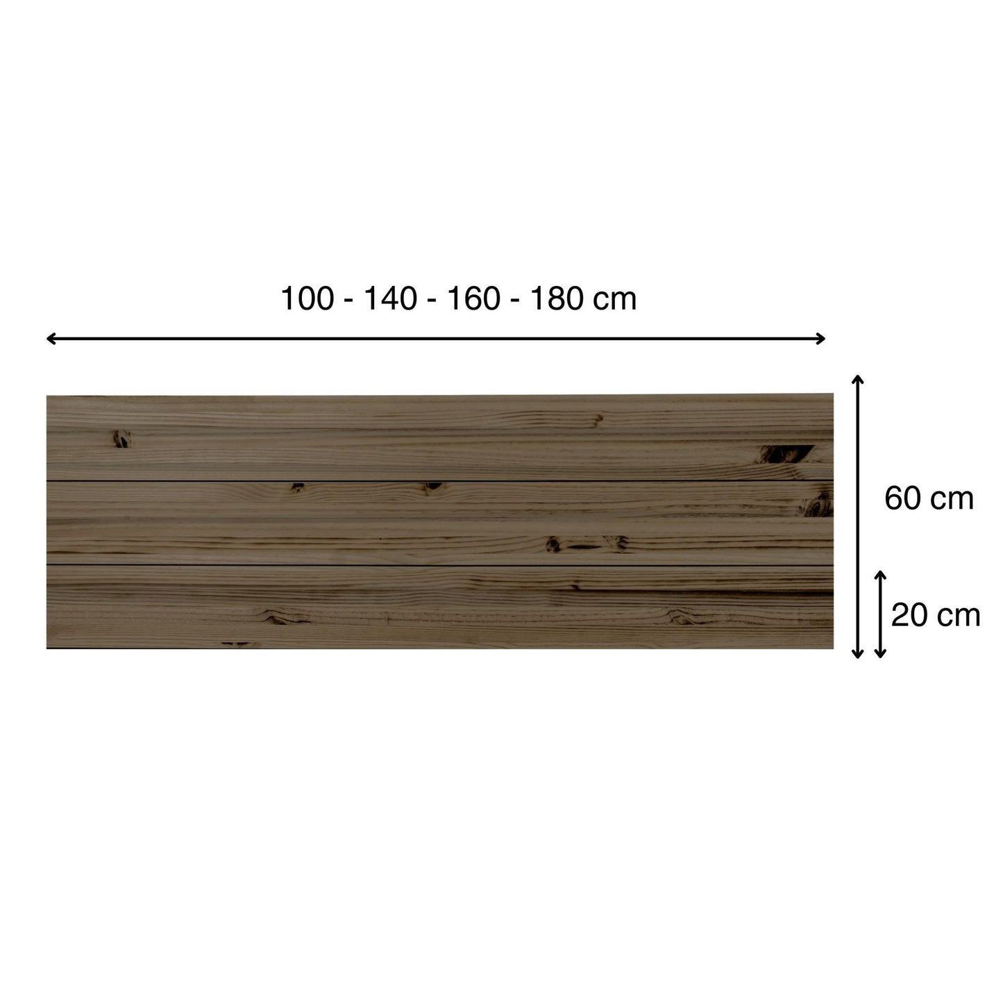 Cabecero de madera | Altura 60 cm | Acabado "GRIS CRUDO" | Hiyori. Hecho a mano con madera maciza - Perfecto para el dormitorio.