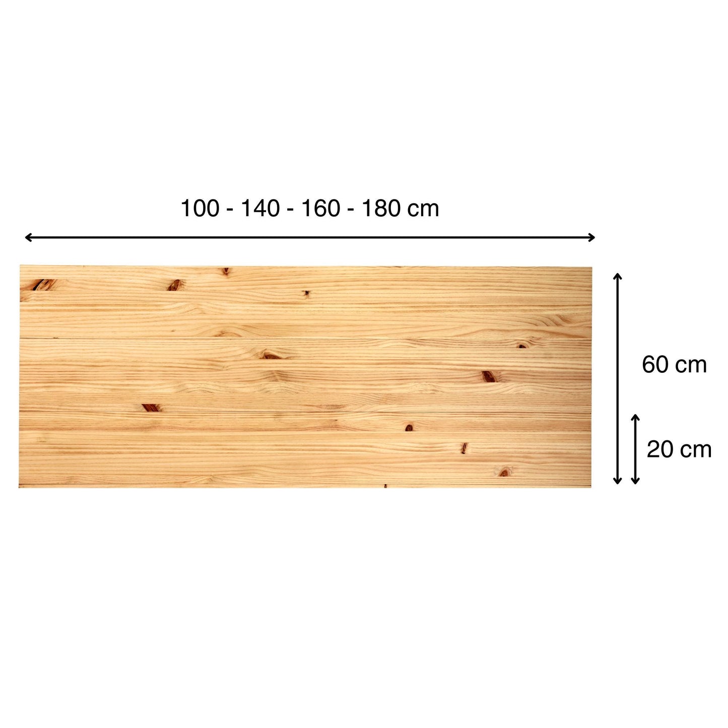 Cabecero | Altura 60 cm | Acabado "ROBLE" | Fuji - Hecho a mano con madera maciza - Perfecto para el dormitorio