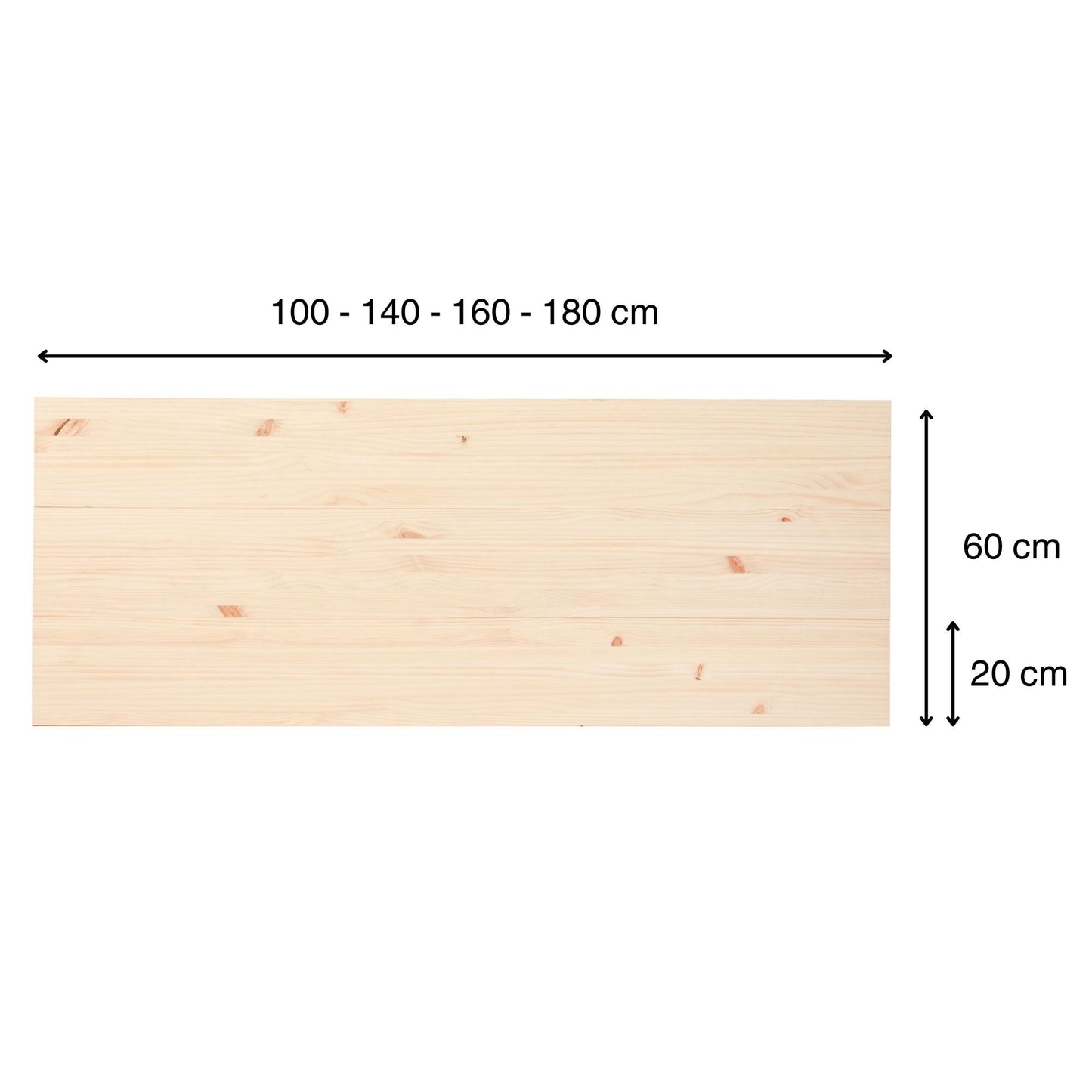 Cabecero | Altura 60 cm | Acabado "NATURAL" | Fuji - Hecho a mano con madera maciza - Perfecto para el dormitorio