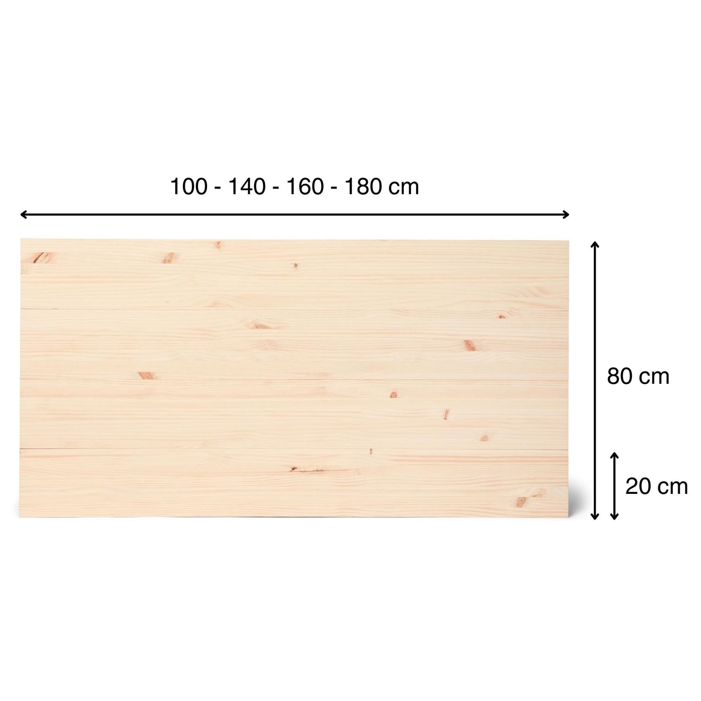 Cabecero | Altura 80 cm | Acabado "NATURAL" | Fuji - Hecho a mano con madera maciza - Perfecto para el dormitorio