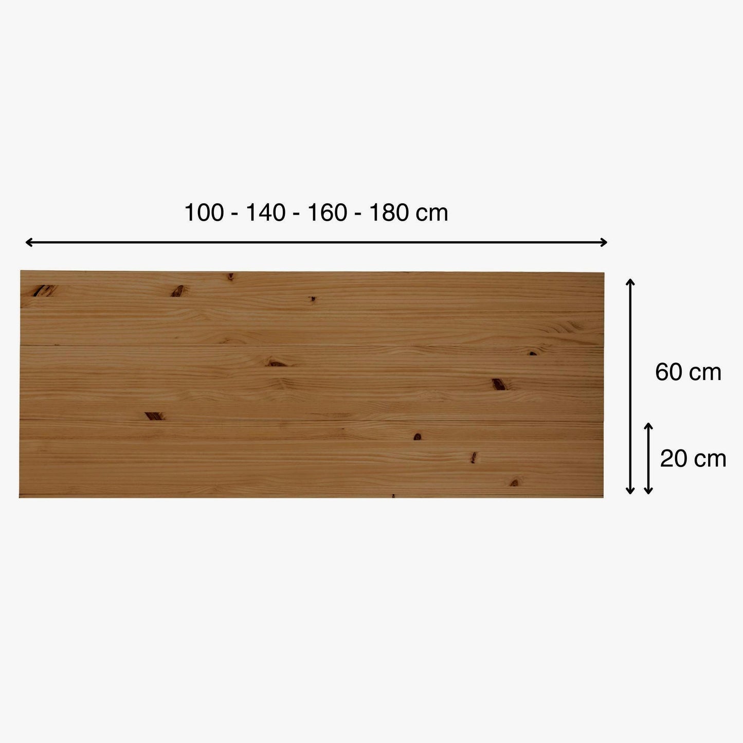 Cabecero | Altura 60 cm | Acabado "OSCURO" | Fuji - Hecho a mano con madera maciza - Perfecto para el dormitorio