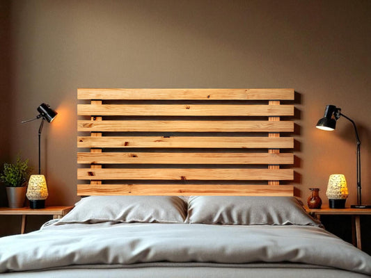 Cabecero | Altura 80 cm | Acabado "ROBLE" | Aino - Hecho a mano con madera maciza - Perfecto para el dormitorio