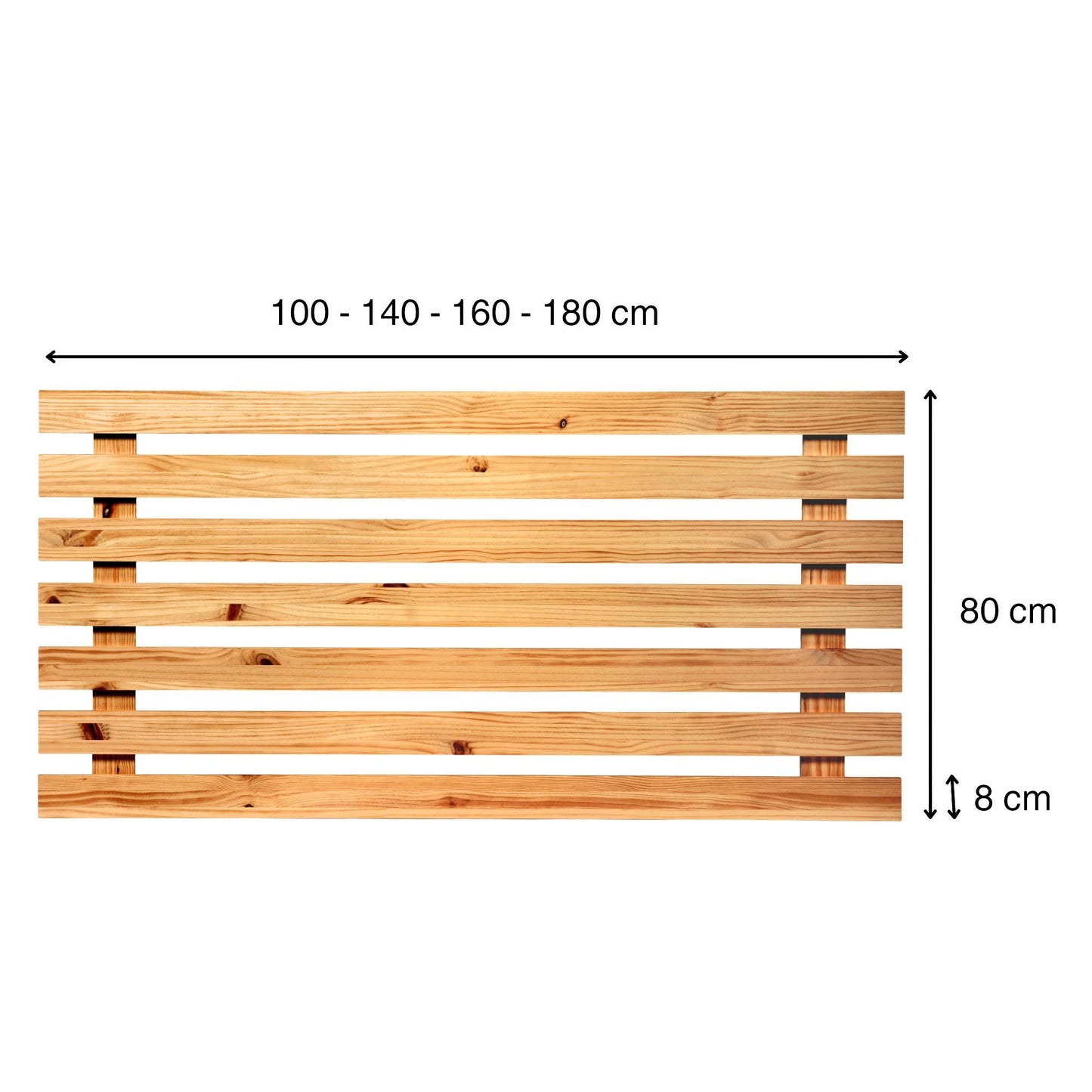 Cabecero | Altura 80 cm | Acabado "ROBLE" | Aino - Hecho a mano con madera maciza - Perfecto para el dormitorio