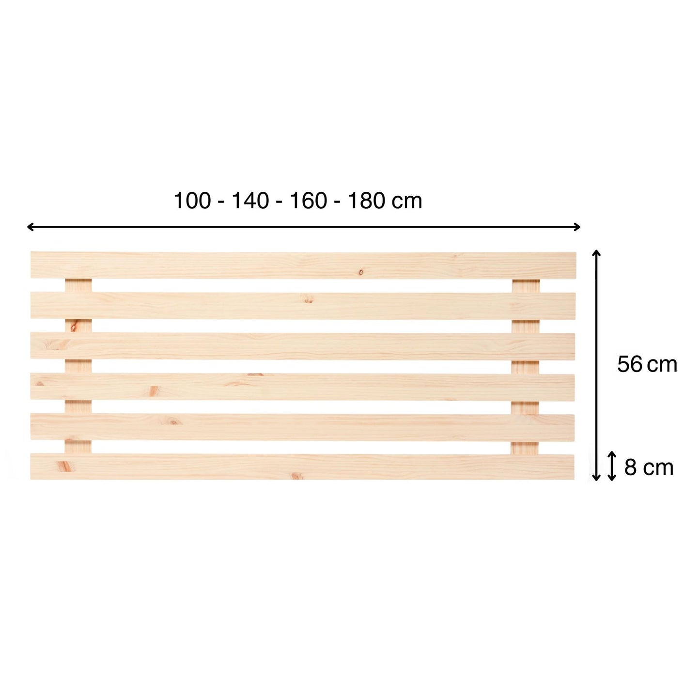 Cabecero | Altura 56 cm | Acabado "NATURAL" | Aino. Hecho a mano con madera maciza - Perfecto para el dormitorio.