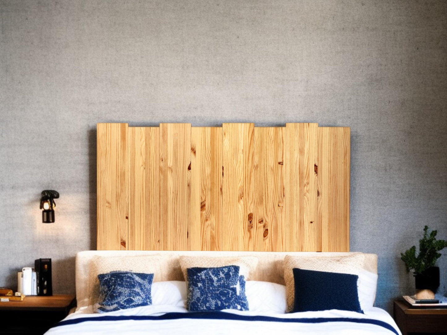Cabecero | Altura 60 cm | Acabado "ROBLE" | Haku. Hecho a mano con madera maciza - Perfecto para el dormitorio.